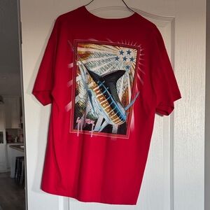 Guy Harvey Vibrant Red Short Sleeve Tee with Marine Graphic